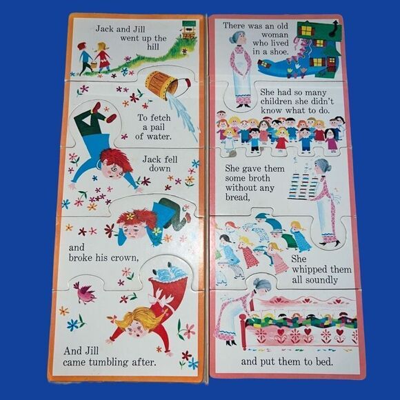 Vintage 1966 Whitman 4 Big And Easy Mother Goose 5-Piece Puzzles Western Pub Co. - Picture 3 of 6